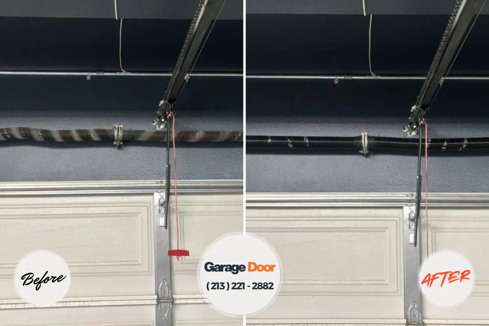 Before and after: garage door repair Beesleys Point, NJ